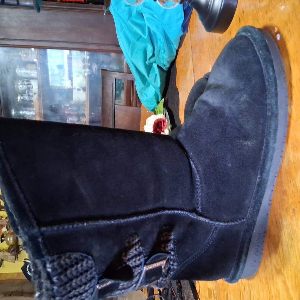 BearPaw Black Winter Boots Suede Insulated